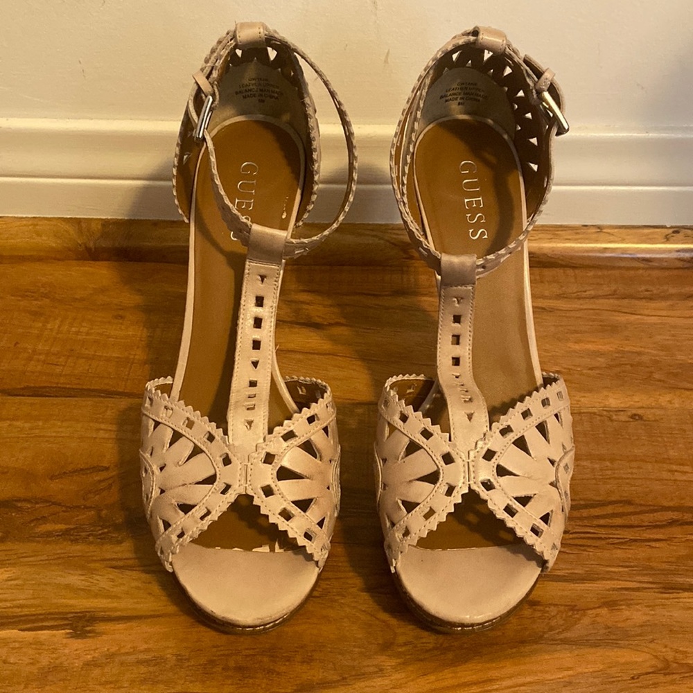 Guess Tan Colored Heels